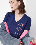 Logo Print V-neck T-shirt