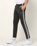 Heathered Track Pants with Contrast Taping