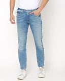 Mid-Wash Ankle-Length Skinny Jeans
