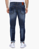 Lightly Washed Distressed Slim Fit Jeans