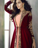 Embellished Semi-Stitched Anarkali Dress Material
