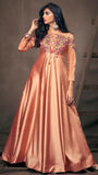 Best Peach Colour Floor Length Party Wear Suit