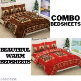 COMBO BEDSHEETS WINTER POLAR DOUBLE BED WOOLEN BED SHEETS