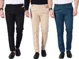 Regular Fit Men Multicolor Polyester Blend Trousers