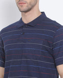 Striped Polo T-shirt with Patch Pocket