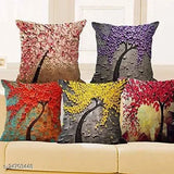 Beautiful digital cartoon printed cushion cover pack of 5 Fabric-Knitting