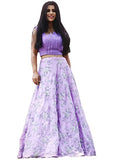 Club Factory  Purple Brocade Skirt And Top
