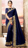 Royal Blue Colour Festival Wear Saree