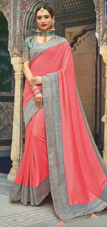 Pink Colour Fancy Saree