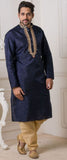 Navy Blue & Gold Kurta Pajama