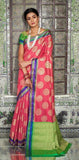 Best Pink Colour Handloom Weaving Silk Saree
