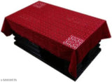 Creme Hole Design Beautiful  floral 4 seater Net Material Center table Cover 40x60 Inches