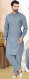 Pathani Style Gray Kurta Pajama
