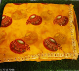Rajsathani Traditional fancy chiffon saree with stone work border for Festival wear