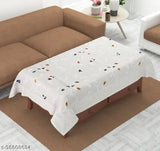 Creme Hole Design Beautiful  floral 4 seater Net Material Center table Cover 40x60 Inches
