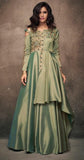 Wedding Olive Green Colour Embroidery Work Gown