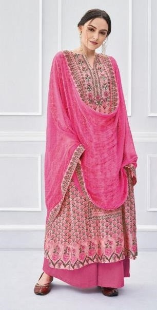 Light Pink Colour Anarkali Style Plazzo Suit