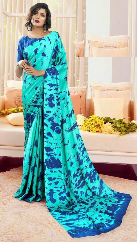 Club Factory  Printed Party Wear Silk Saree