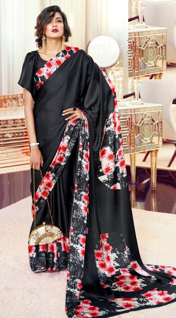 Indian Designer Black Colour Fancy Saree