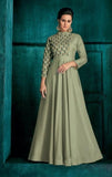 Olive Green Colour Floor Length Gown