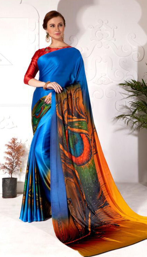 Designer Silk Printed Saree