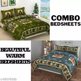 COMBO BEDSHEETS WINTER POLAR DOUBLE BED WOOLEN BED SHEETS