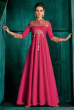 Silk Party Wear Gown In Pink Colour