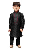 Best Cotton Silk Kid's Wear Kurta Pyjama In Black Colour