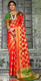 Orange Colour Handloom Weaving Silk Saree