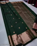 Green Zari Woven Banarasi Silk Saree With Blouse Piece