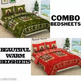 COMBO BEDSHEETS WINTER POLAR DOUBLE BED WOOLEN BED SHEETS