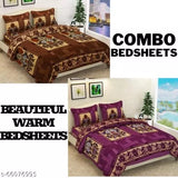 COMBO BEDSHEETS WINTER POLAR DOUBLE BED WOOLEN BED SHEETS
