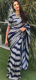 Best White & Blue Colour Beautiful Saree