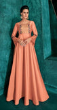 Peach Colour Embroidered Party Wear Gown