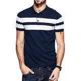 Color Block Men Polo Neck Black T-Shirt