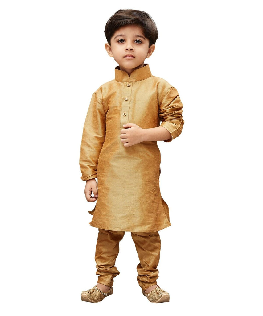 Rose Gold Colour Kid's Wear Kurta Pyjama