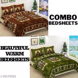 COMBO BEDSHEETS WINTER POLAR DOUBLE BED WOOLEN BED SHEETS