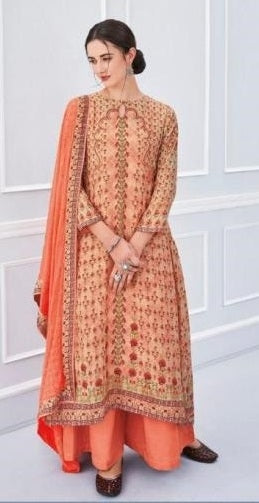 Best Peach Colour Digital Printed Plazzo Suit
