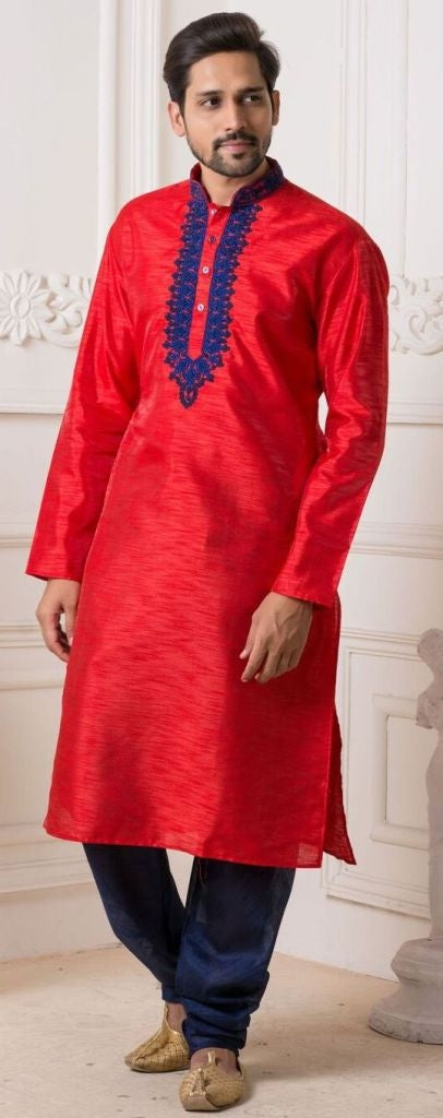 Red & Blue Men's Wear Kurta Pajama