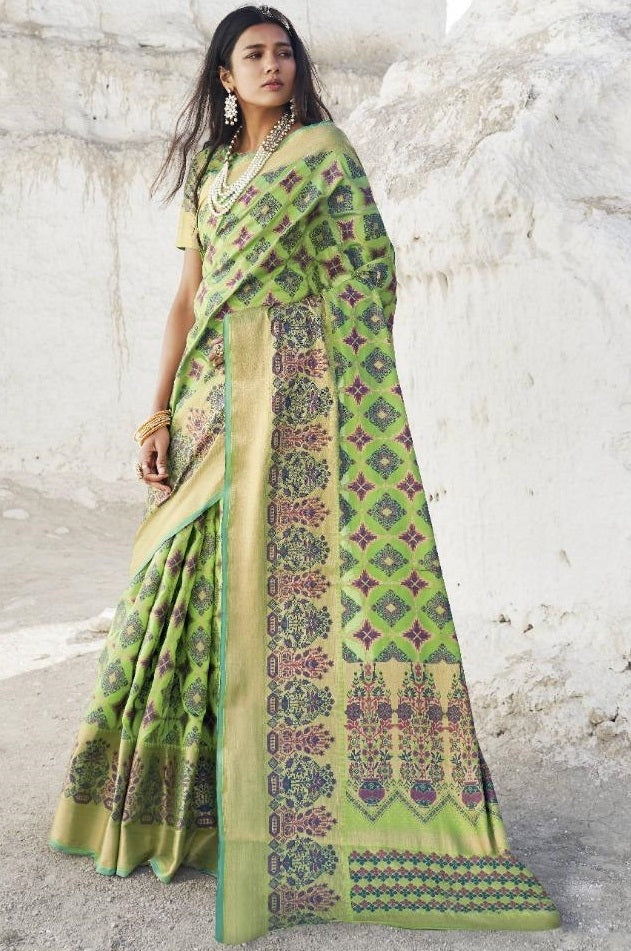 Green Colour Heavy Patola Silk