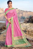 Light Pink Chanderi Silk Saree