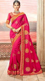 Dark Pink Colour Festival Wear Silk saree