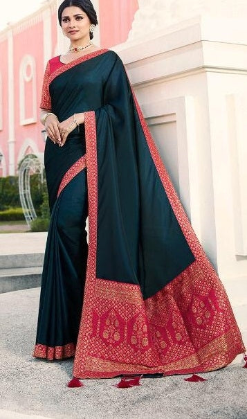 Style In Rama Green Colour Silk Saree