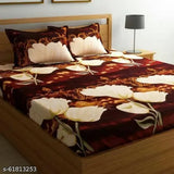 Beautiful Printed Polycotton Double Bedsheet with 2 pillow covers