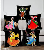 Classic Digital Desgin Decorative Cushion Covers (16 X 16 Inch)Set of 5