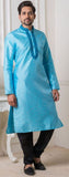 Dark Blue & Black Silk Kurta Pajama