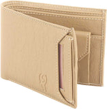 Men Casual Beige Artificial Leather Wallet - Regular Size  (8 Card Slots)