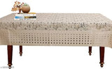 Creme Hole Design Beautiful  floral 4 seater Net Material Center table Cover 40x60 Inches