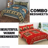 COMBO BEDSHEETS WINTER POLAR DOUBLE BED WOOLEN BED SHEETS