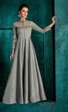 Gray Colour Silk Floor Length Gown